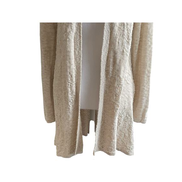 Style & Co Women Cardigan Sweater‎ M Oatmeal Open Front Boho Cottage Practical - Picture 5 of 10